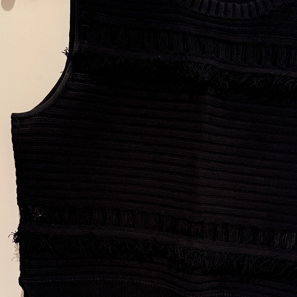 NWOT RACHEL Rachel Roy Ribbed Black Top - Picture 4 of 4